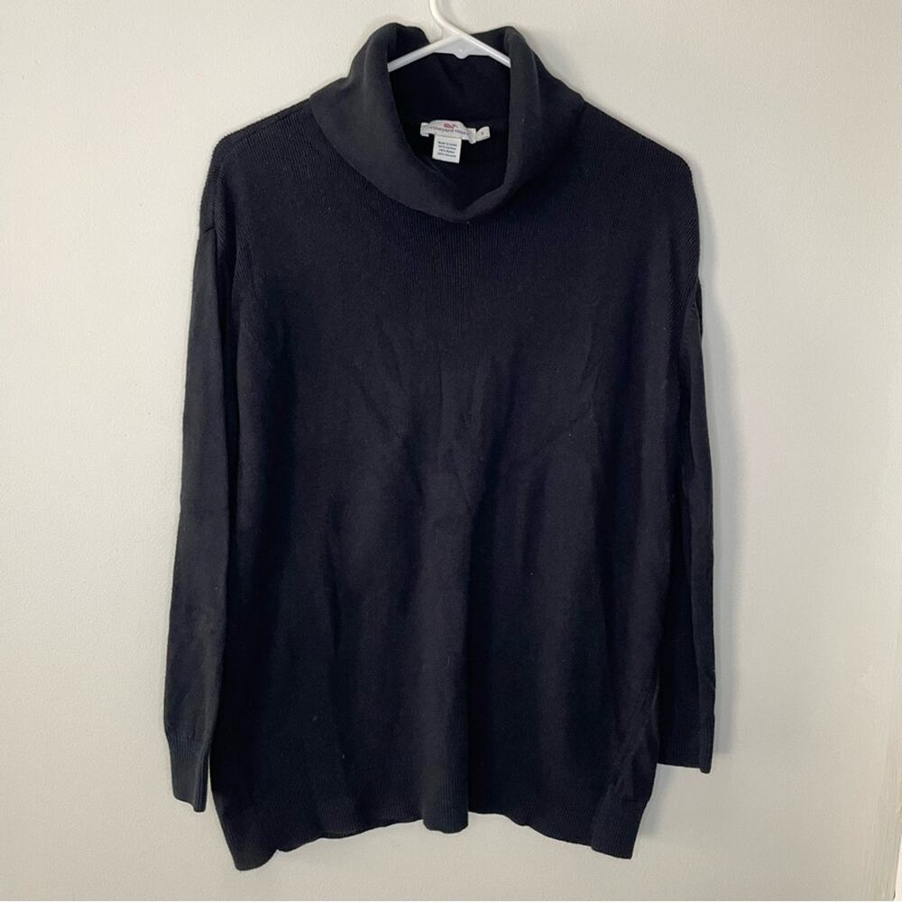 Vineyard Vines Black Turtleneck Knit Sweater Size S